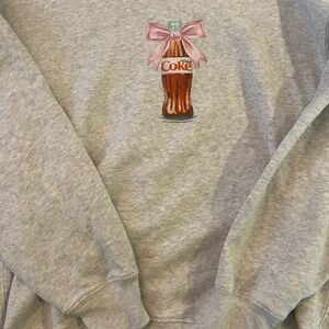 Abercrombie & Fitch Soft A&F Diet Coke Bow Fleece Graphic Sweatshirt Gray Size M